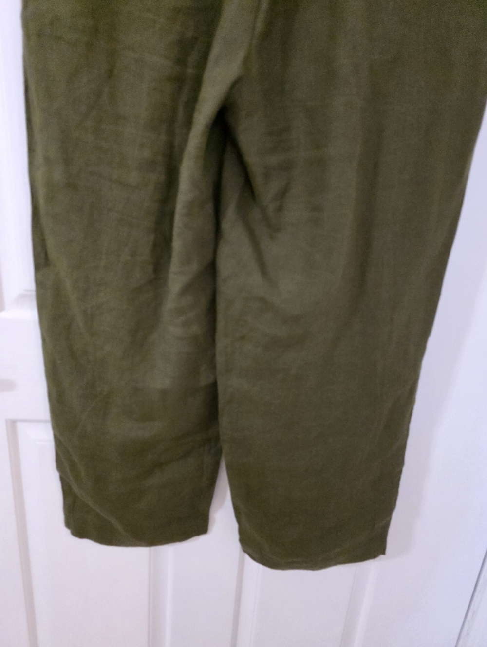 Quince Womens Green Linen Pull on Wide Leg Crop Pant Travel Minimalist Career - Picture 7 of 11